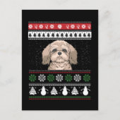 Shih Tzu Kerstmis Briefkaart (Voorkant)