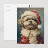 Shih Tzu Kerstmis Briefkaart (Voorkant / Achterkant)