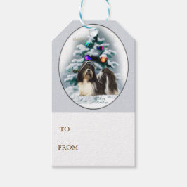 Shih Tzu Kerstmis Cadeaulabel