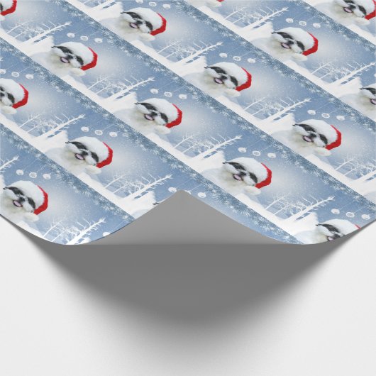 Shih Tzu Kerstmis Cadeaupapier (Hoek)