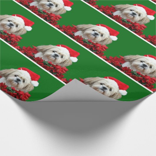 Shih Tzu Kerstmis Cadeaupapier (Hoek)