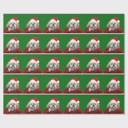 Shih Tzu Kerstmis Cadeaupapier (Vlak)
