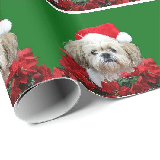 Shih Tzu Kerstmis Cadeaupapier (Rol Hoek)
