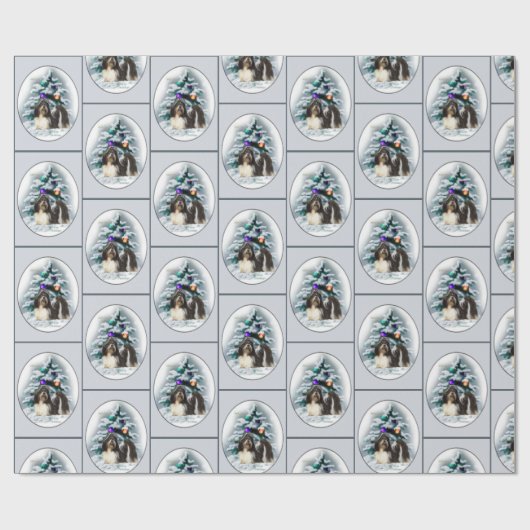 Shih Tzu Kerstmis Cadeaupapier (Vlak)