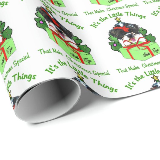 Shih Tzu Kerstmis Cadeaupapier (Rol Hoek)
