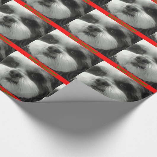 Shih tzu Kerstmis Cadeaupapier (Hoek)