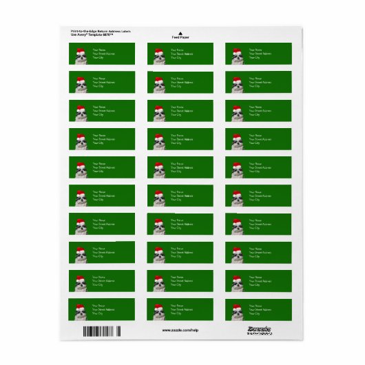 Shih Tzu Kerstmis Etiket (Full Sheet)