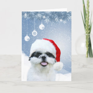 Shih Tzu Kerstmis Feestdagen Kaart