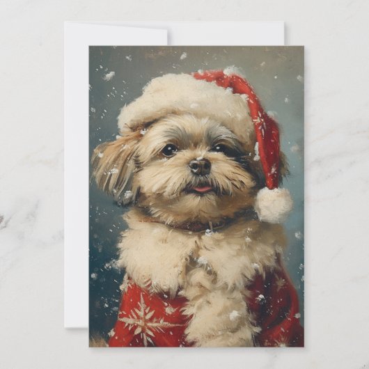 Shih Tzu Kerstmis Feestdagenkaart (Voorkant)