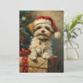 Shih Tzu Kerstmis Feestdagenkaart (Staand voorkant)