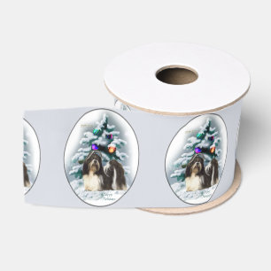 Shih Tzu Kerstmis Grosgrain Lint
