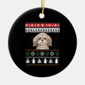 Shih Tzu Kerstmis Keramisch Ornament (Voorkant)