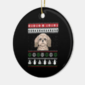 Shih Tzu Kerstmis Keramisch Ornament (Links)