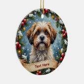 Shih Tzu Kerstmis Keramisch Ornament (Rechts)