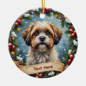 Shih Tzu Kerstmis Keramisch Ornament (Voorkant)