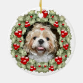Shih Tzu Kerstmis Keramisch Ornament (Achterkant)