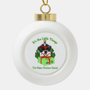 Shih Tzu Kerstmis Keramische Bal Ornament