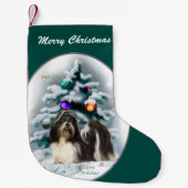 Shih Tzu Kerstmis Kleine Kerstsok (Voorkant)