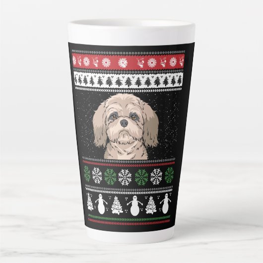 Shih Tzu Kerstmis Latte Mok (Voorkant)