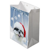 Shih Tzu Kerstmis Medium Cadeauzakje (Voorkant Gekanteld)