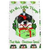 Shih Tzu Kerstmis Medium Cadeauzakje (Voorkant)