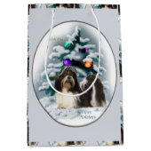 Shih Tzu Kerstmis Medium Cadeauzakje (Voorkant)