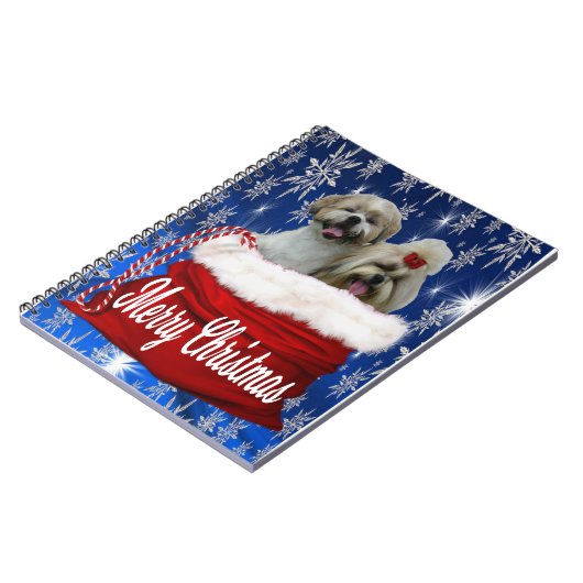 Shih tzu Kerstmis Notitieboek (Linkerzijde)