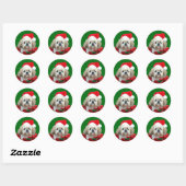 Shih Tzu Kerstmis Ronde Sticker (Vel)