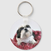 Shih Tzu Kerstmis Sleutelhanger (Voorkant)