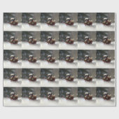 Shih Tzu Kerstmis sneeuw winter Cadeaupapier (Vlak)