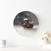 Shih Tzu Kerstmis sneeuw winter Grote Klok (Huis)