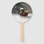 Shih Tzu Kerstmis sneeuw winter Handwaaier (Voorkant)