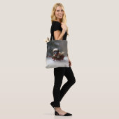 Shih Tzu Kerstmis sneeuw winter Tote Bag (Op model)