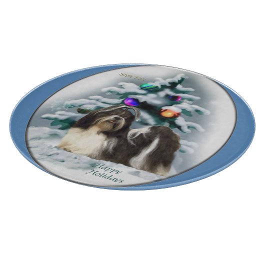 Shih Tzu Kerstmis Snijplank (Hoek)