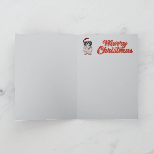 Shih Tzu Kerstmis stoppen Kaart (Binnen)