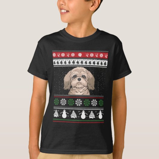 Shih Tzu Kerstmis T-shirt (Voorkant)