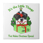 Shih Tzu Kerstmis Tegeltje (Voorkant)