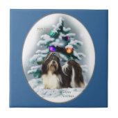 Shih Tzu Kerstmis Tegeltje (Voorkant)