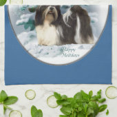 Shih Tzu Kerstmis Theedoek (Gevouwen)