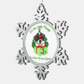 Shih Tzu Kerstmis Tin Sneeuwvlok Ornament (Rechts)