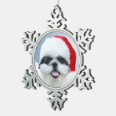Shih Tzu Kerstmis Tin Sneeuwvlok Ornament (Rechts)