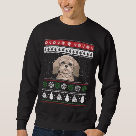 Shih Tzu Kerstmis Trui (Voorkant)