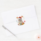 Shih Tzu Kerstrendierster | Kerstlampjes Ronde Sticker (Envelop)
