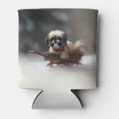 Shih Tzu Kerstsneeuw winter Blikjeskoeler (Voorkant)