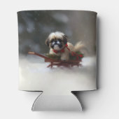 Shih Tzu Kerstsneeuw winter Blikjeskoeler (Achterkant)