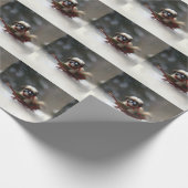 Shih Tzu Kerstsneeuw winter Cadeaupapier (Hoek)