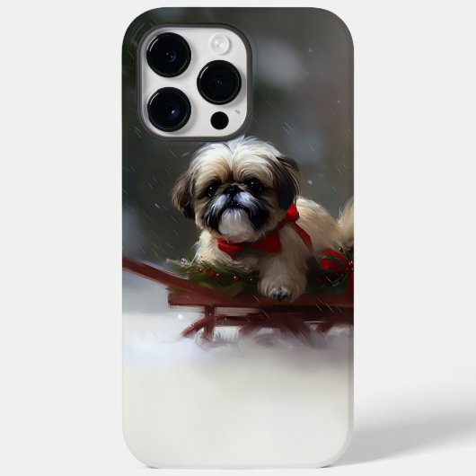 Shih Tzu Kerstsneeuw winter Case-Mate iPhone Case (Achterkant)