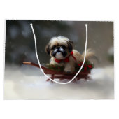 Shih Tzu Kerstsneeuw winter Groot Cadeauzakje (Achterkant)