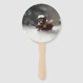 Shih Tzu Kerstsneeuw winter Handwaaier