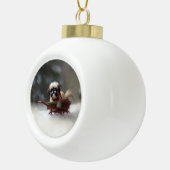 Shih Tzu Kerstsneeuw winter Keramische Bal Ornament (Rechts)